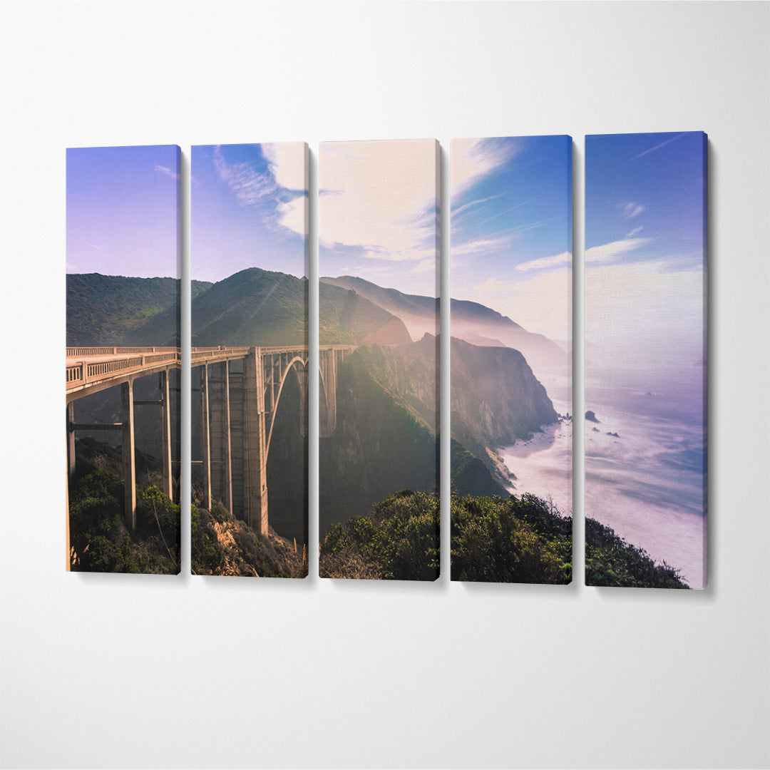 Bixby Creek Bridge Big Sur Coast California Canvas Print ArtLexy 5 Panels 36"x24" inches 