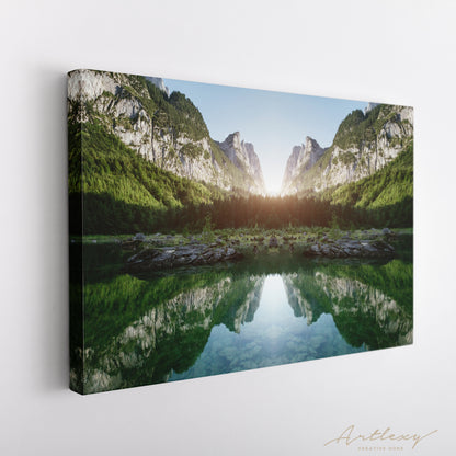 Alpine Lake Vorderer Gosausee Upper Austria Canvas Print ArtLexy   