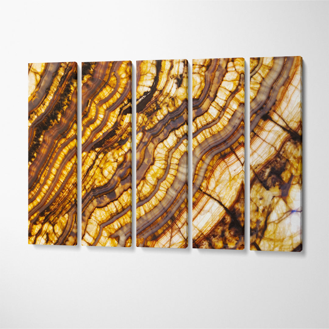 Natural Agate Stone Pattern Canvas Print ArtLexy 5 Panels 36"x24" inches 