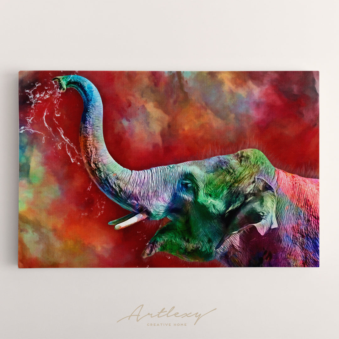 Colorful Elephant Canvas Print ArtLexy   
