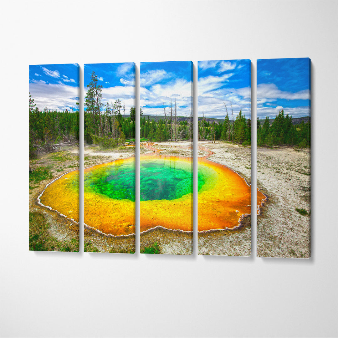 USA Wyoming Yellowstone National Park Canvas Print ArtLexy 5 Panels 36"x24" inches 
