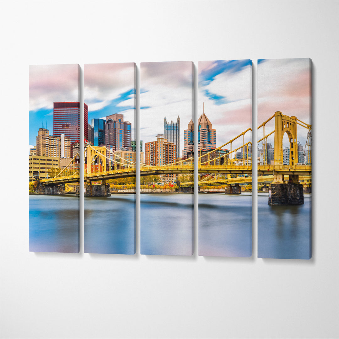 Rachel Carson Bridge Pittsburgh Pennsylvania Canvas Print ArtLexy 5 Panels 36"x24" inches 