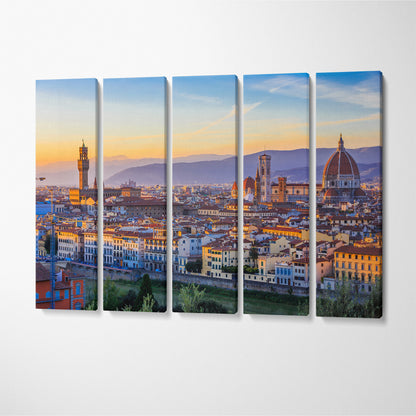 Florence Italy Landscape Canvas Print ArtLexy 5 Panels 36"x24" inches 