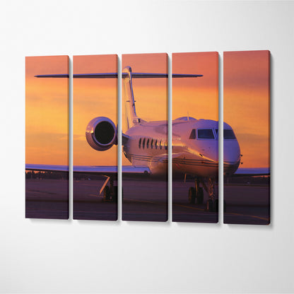 Modern Luxury Private Jet Canvas Print ArtLexy 5 Panels 36"x24" inches 