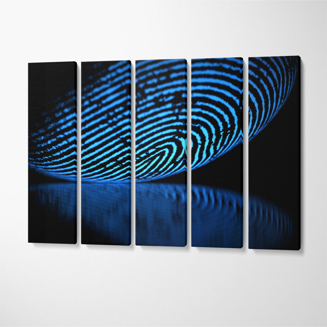 Holographic Fingerprint Canvas Print ArtLexy 5 Panels 36"x24" inches 