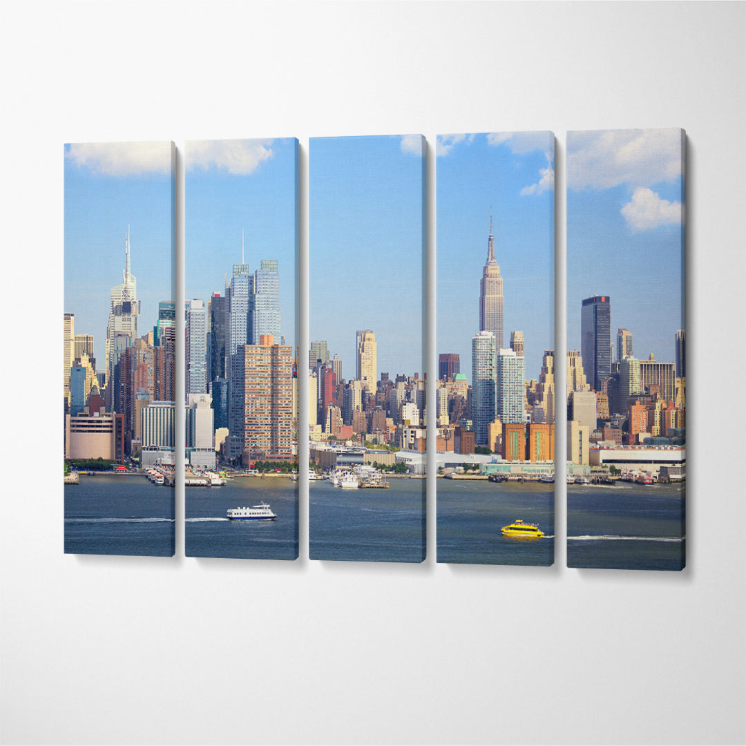 Manhattan Skyline with Hudson River New York City Canvas Print ArtLexy   
