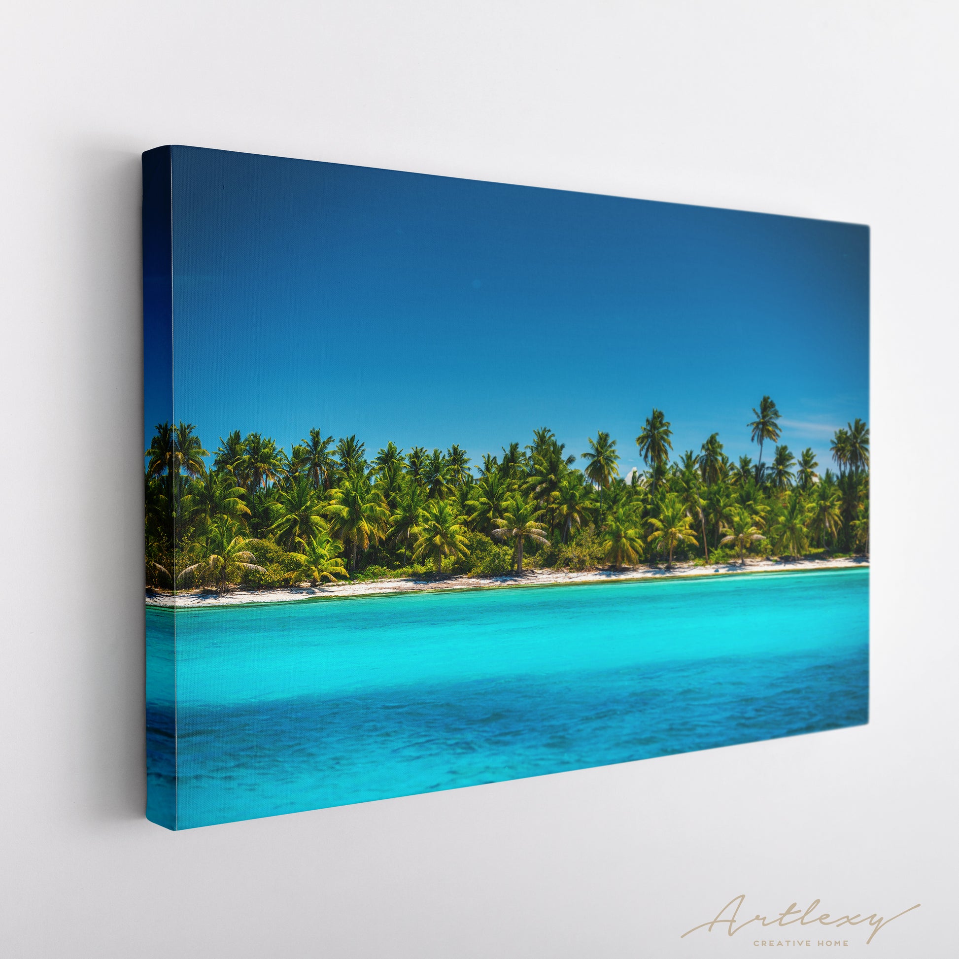 Palm Trees on Tropical Beach Canvas Print ArtLexy   