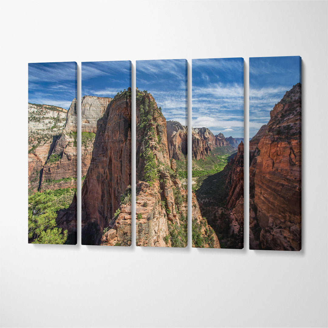 Angels Landing Zion National Park Utah Canvas Print ArtLexy 5 Panels 36"x24" inches 