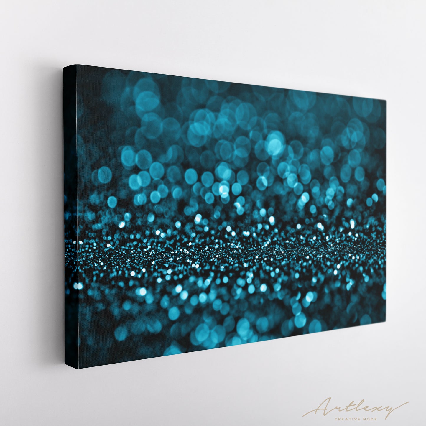 Abstract Blue Glitter Canvas Print ArtLexy   