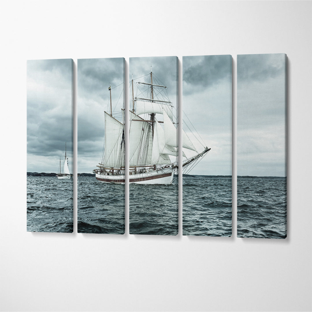 Beautiful Sailing Ships Canvas Print ArtLexy 5 Panels 36"x24" inches 