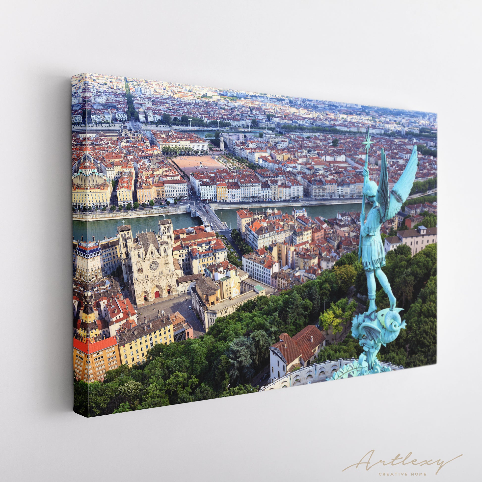 View of Lyon from Notre Dame de Fourviere Canvas Print ArtLexy   