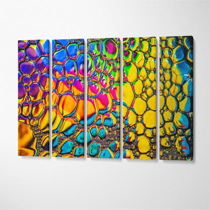 Beautiful Colorful Soap Bubbles Canvas Print ArtLexy 5 Panels 36"x24" inches 