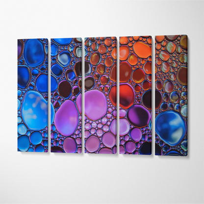 Beautiful Abstract Multicolor Water Drops Canvas Print ArtLexy 5 Panels 36"x24" inches 