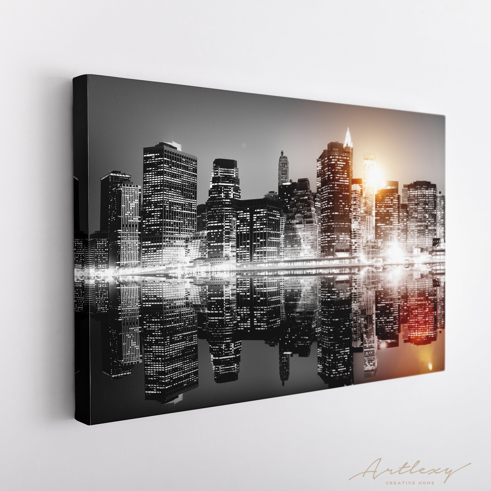 New York City Skyline at Night Canvas Print ArtLexy   