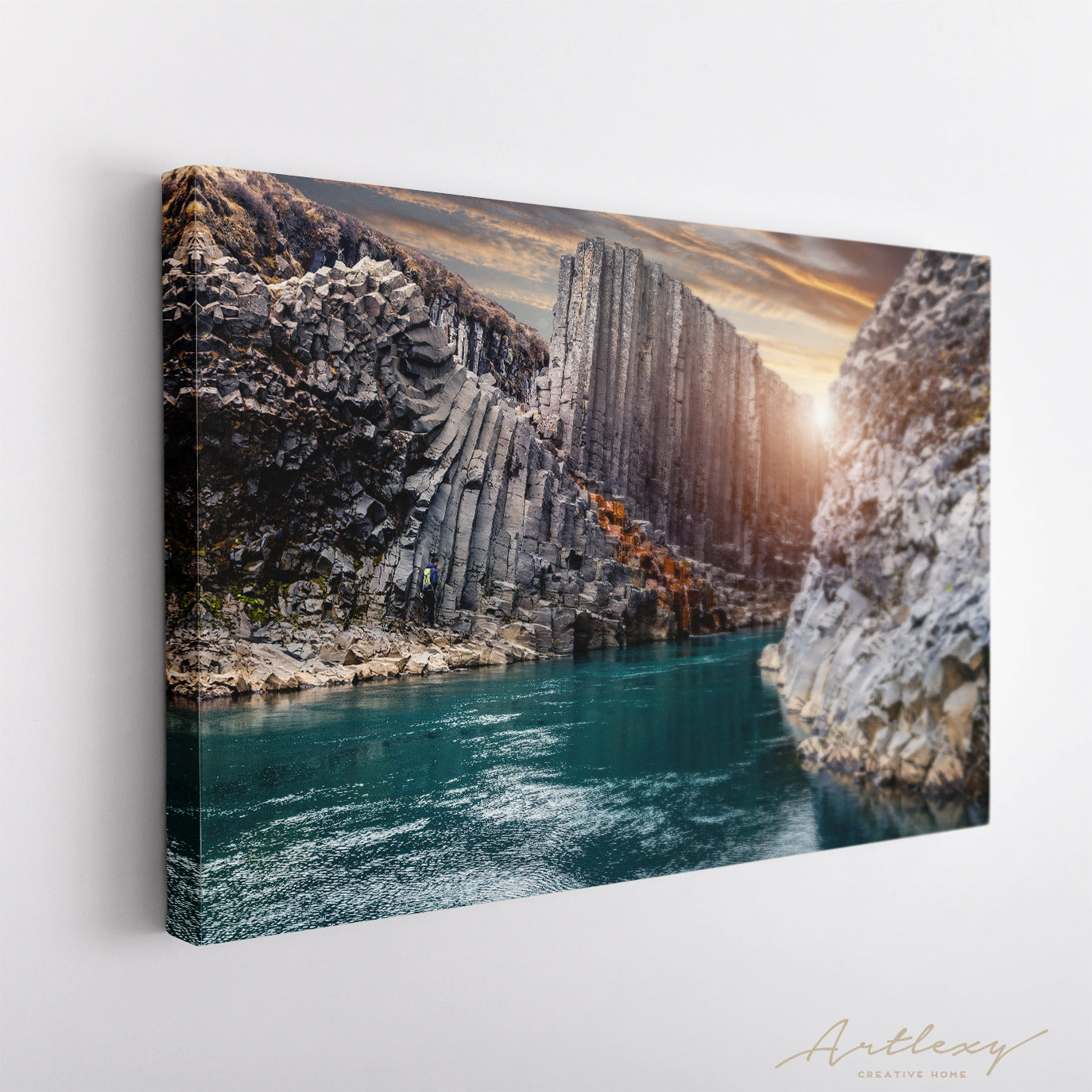Studlagil Canyon Nature Landscape of Iceland Canvas Print ArtLexy   