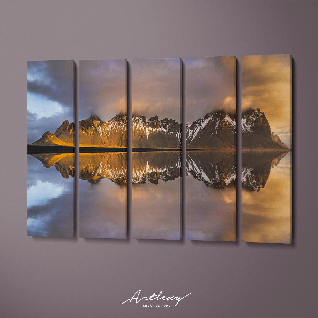 Vestrahorn Mountain Reflection Canvas Print ArtLexy   