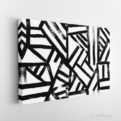 Black and White Geometric Pattern Canvas Print ArtLexy   