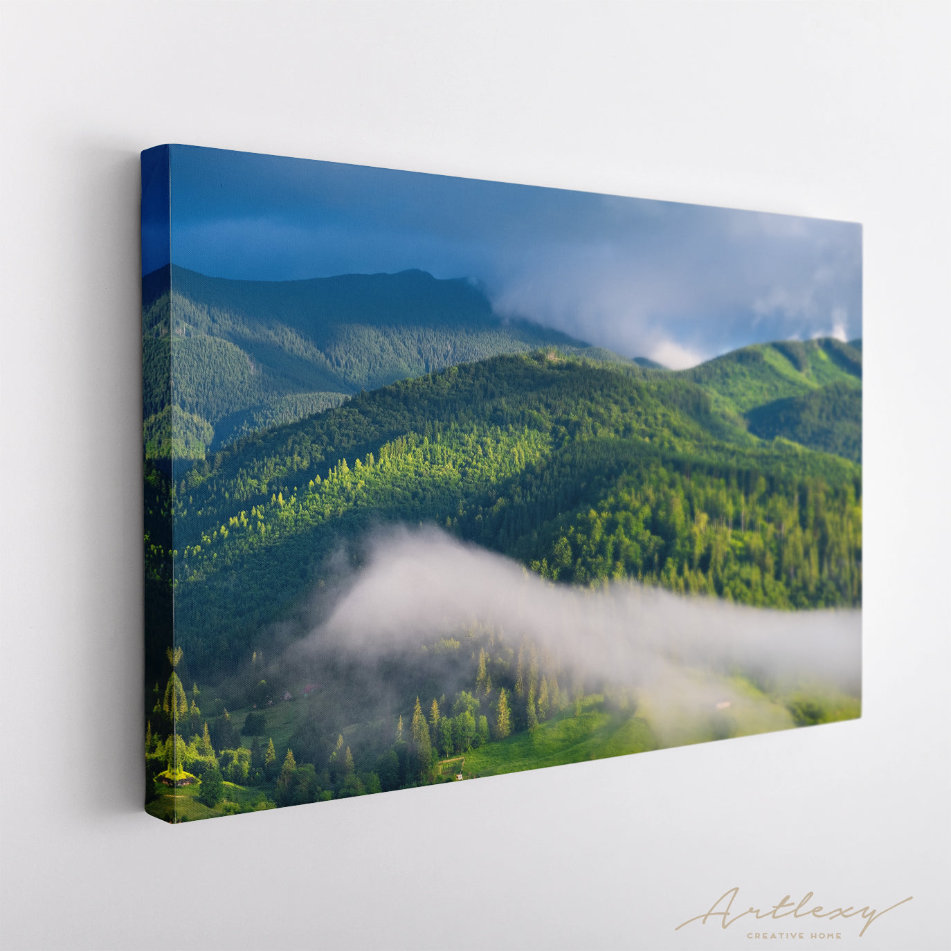 Mountain Forest in Fog Canvas Print ArtLexy   