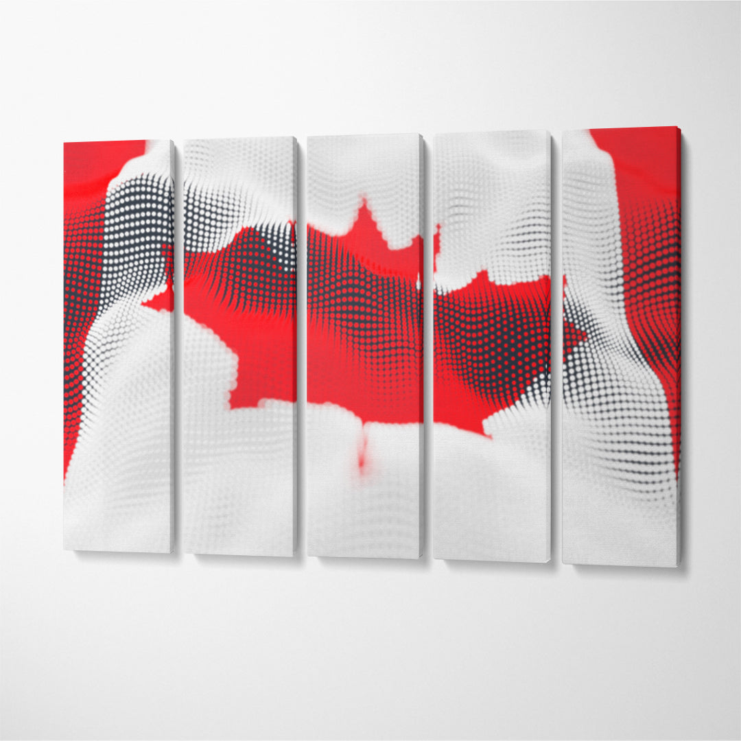 Abstract Canada Flag Canvas Print ArtLexy 5 Panels 36"x24" inches 