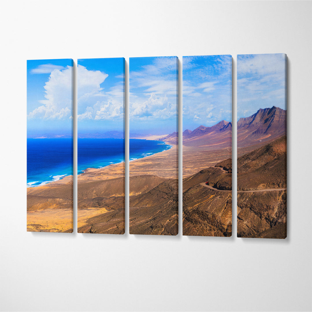 Cofete Beach Fuerteventura Canary Islands Spain Canvas Print ArtLexy 5 Panels 36"x24" inches 