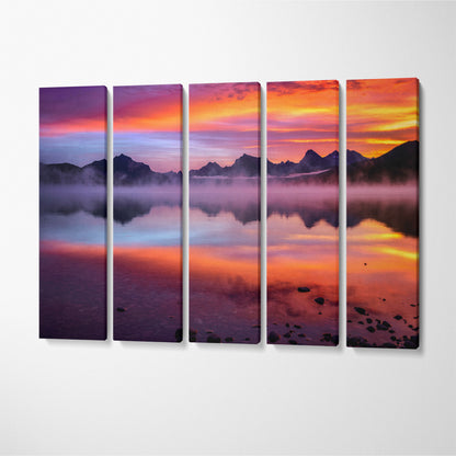Lake McDonald Glacier National Park Canvas Print ArtLexy 5 Panels 36"x24" inches 