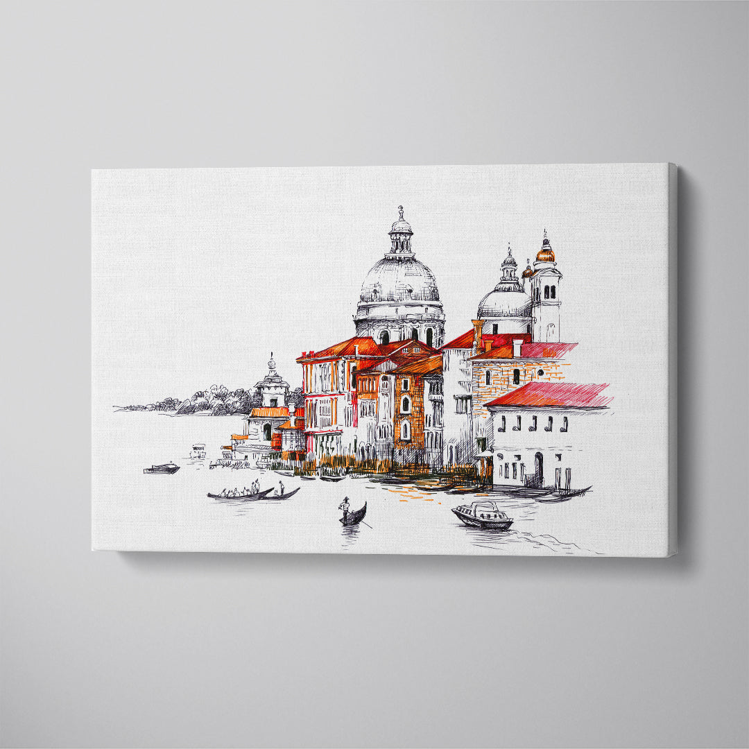 Abstract Venice Canvas Print ArtLexy 1 Panel 24"x16" inches 