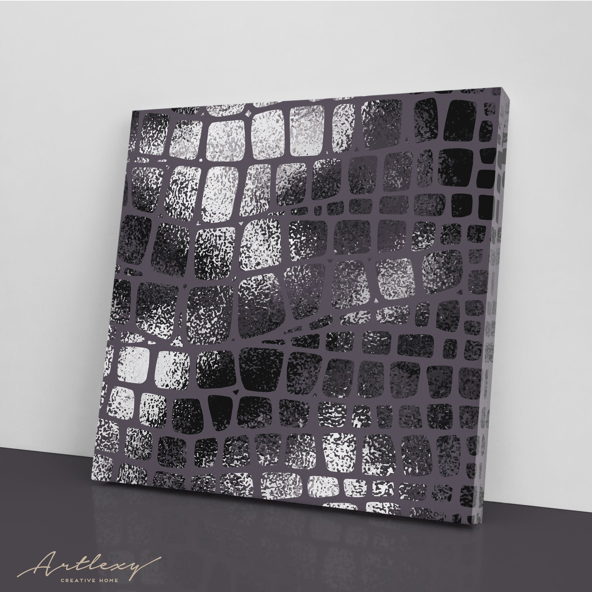Abstract Metallic Snake Skin Canvas Print ArtLexy 1 Panel 12"x12" inches 
