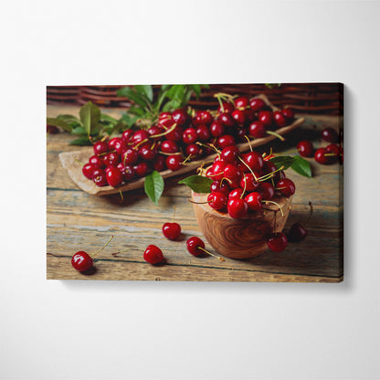 Sweet Cherries Canvas Print ArtLexy 1 Panel 24"x16" inches 