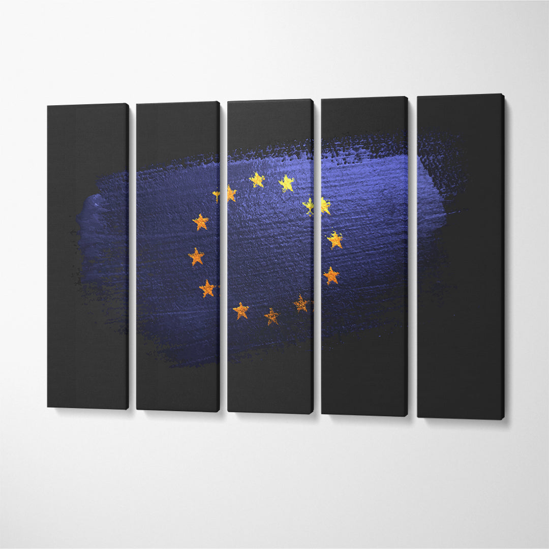 European Flag Canvas Print ArtLexy 5 Panels 36"x24" inches 