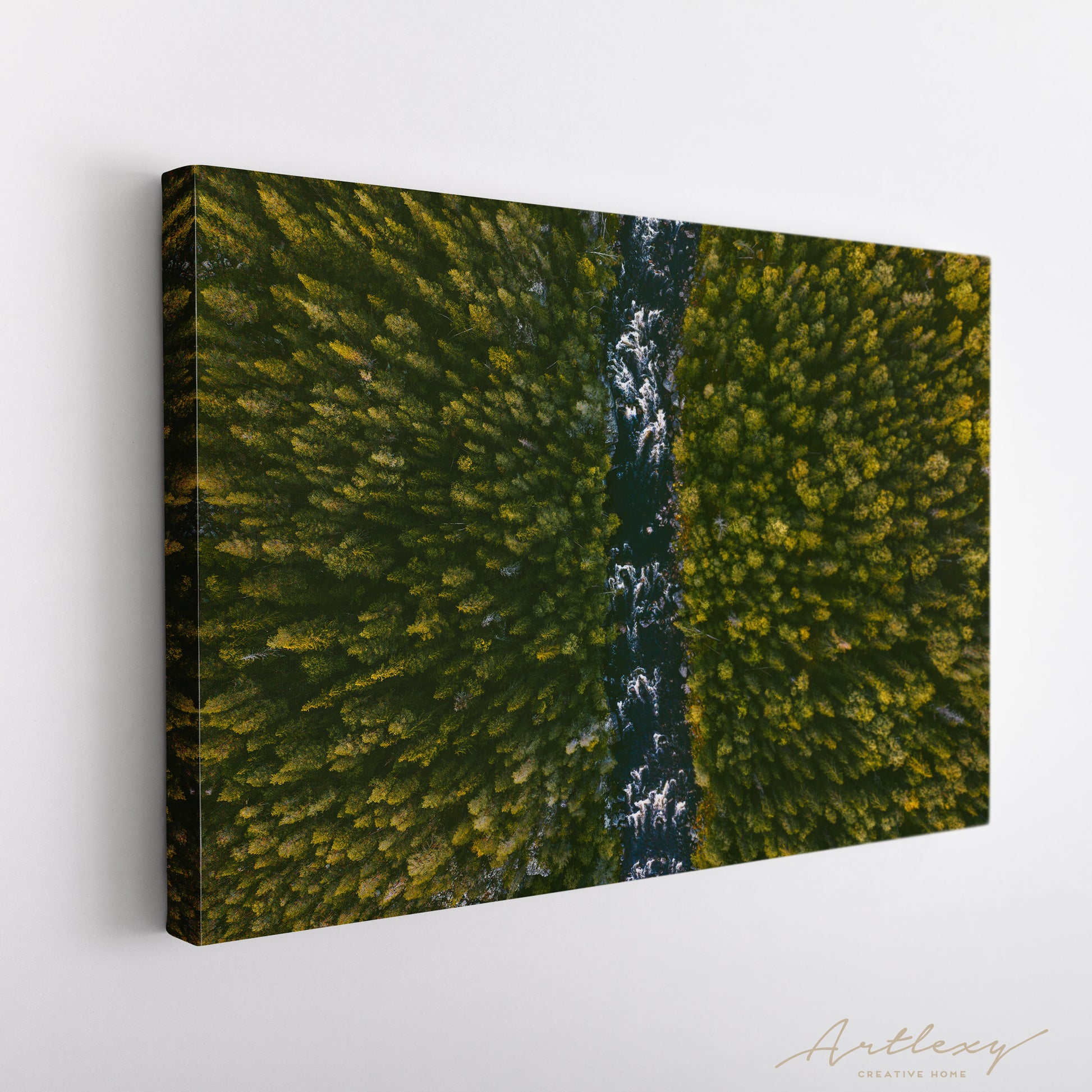 River In Coniferous Forest Finland Canvas Print ArtLexy   