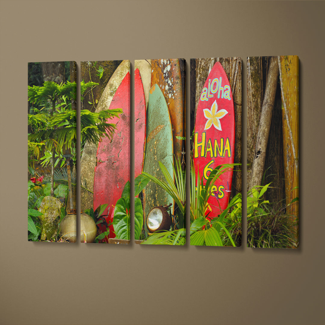 Old Surfboards On Hawaii Canvas Print ArtLexy   