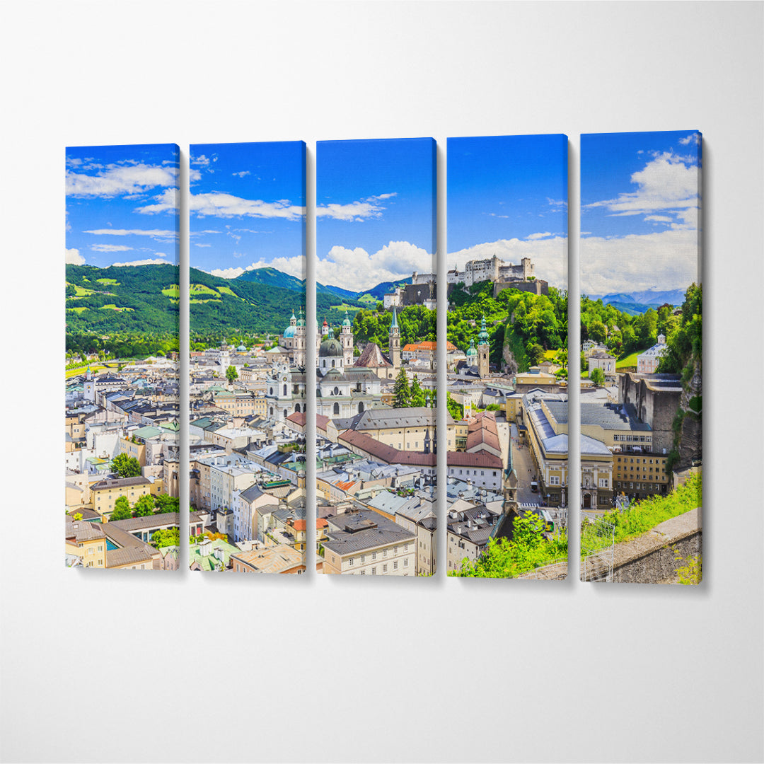 Salzburg Austria Old Town Canvas Print ArtLexy 5 Panels 36"x24" inches 