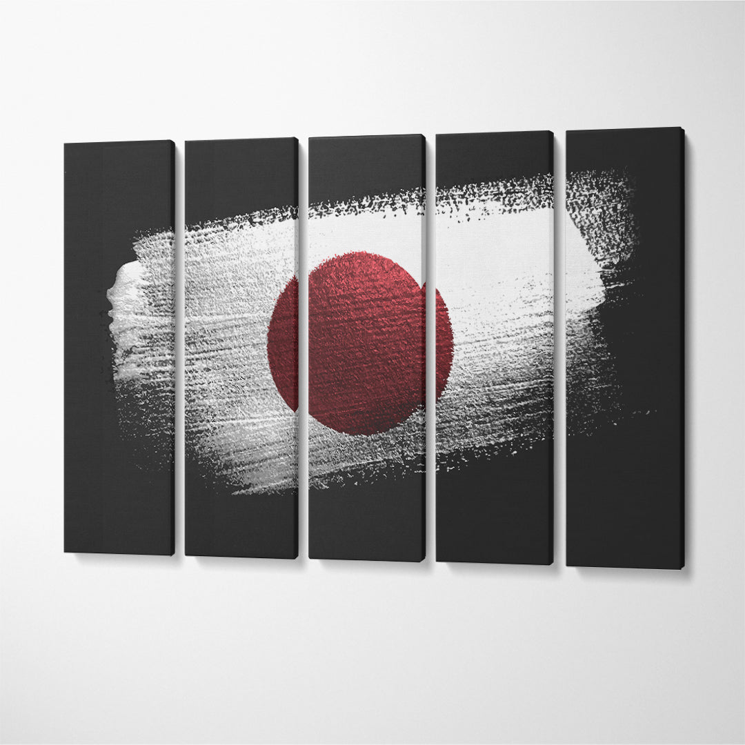 Japanese Flag Canvas Print ArtLexy 5 Panels 36"x24" inches 