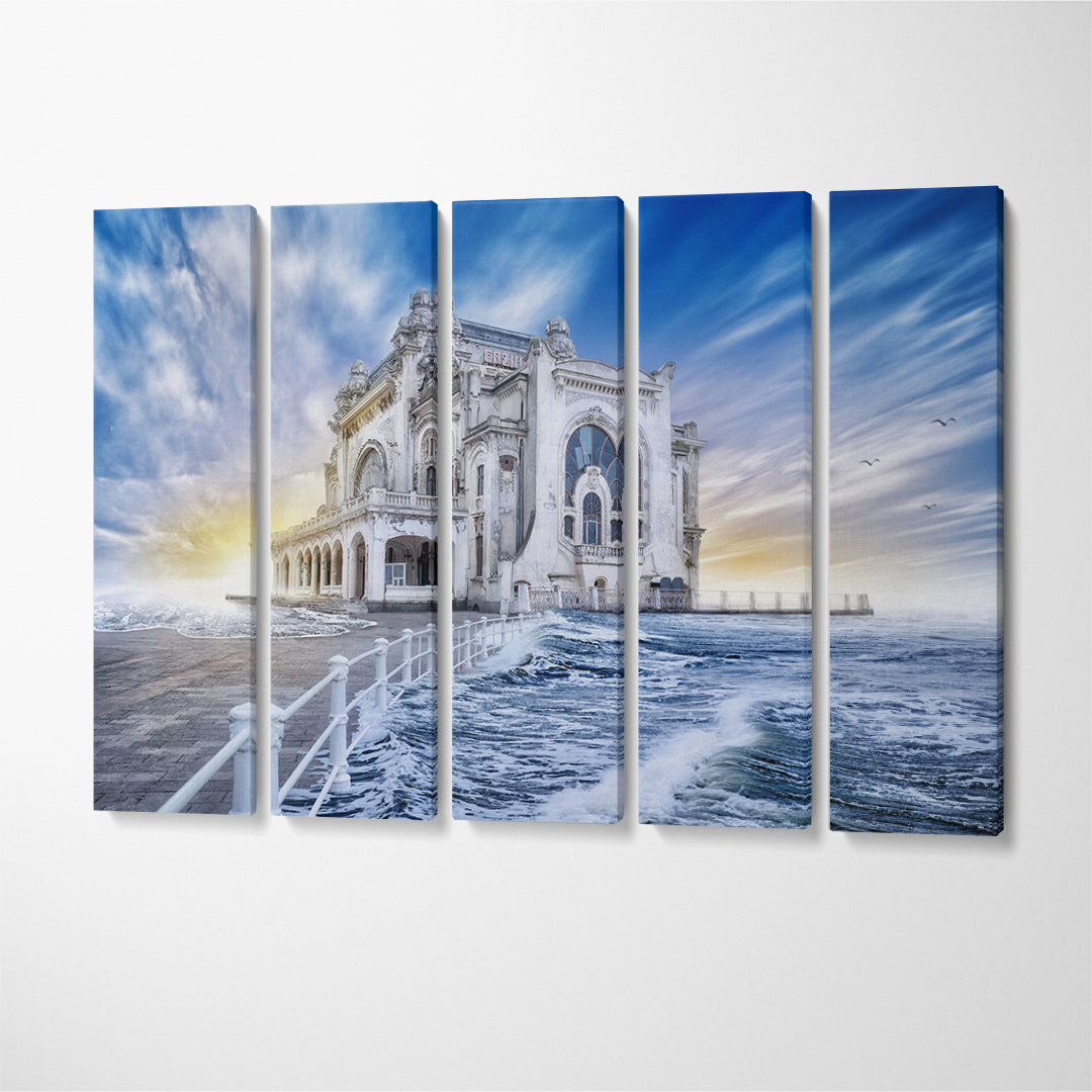 Constanta Casino Romania Canvas Print ArtLexy 5 Panels 36"x24" inches 