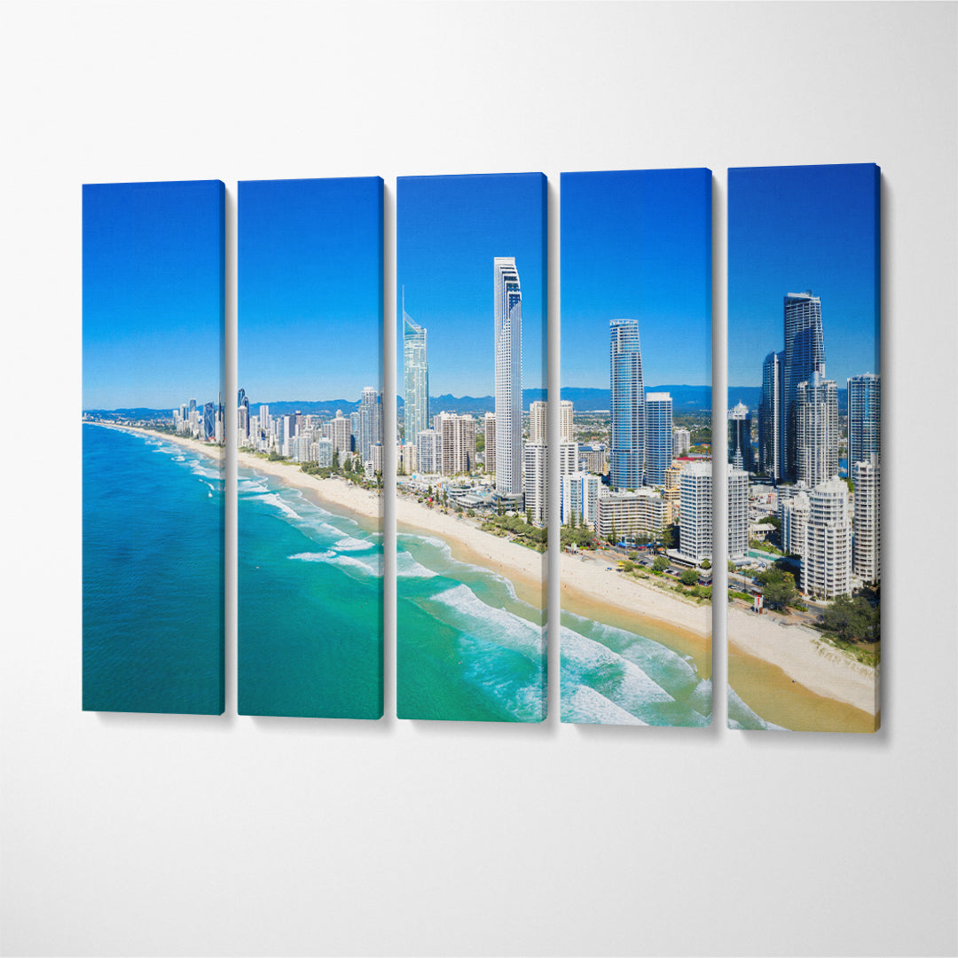 Surfers Paradise Gold Coast Australia Canvas Print ArtLexy 5 Panels 36"x24" inches 