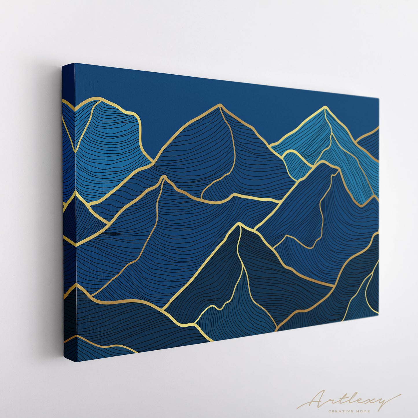 Abstract Gold Mountains Canvas Print ArtLexy   