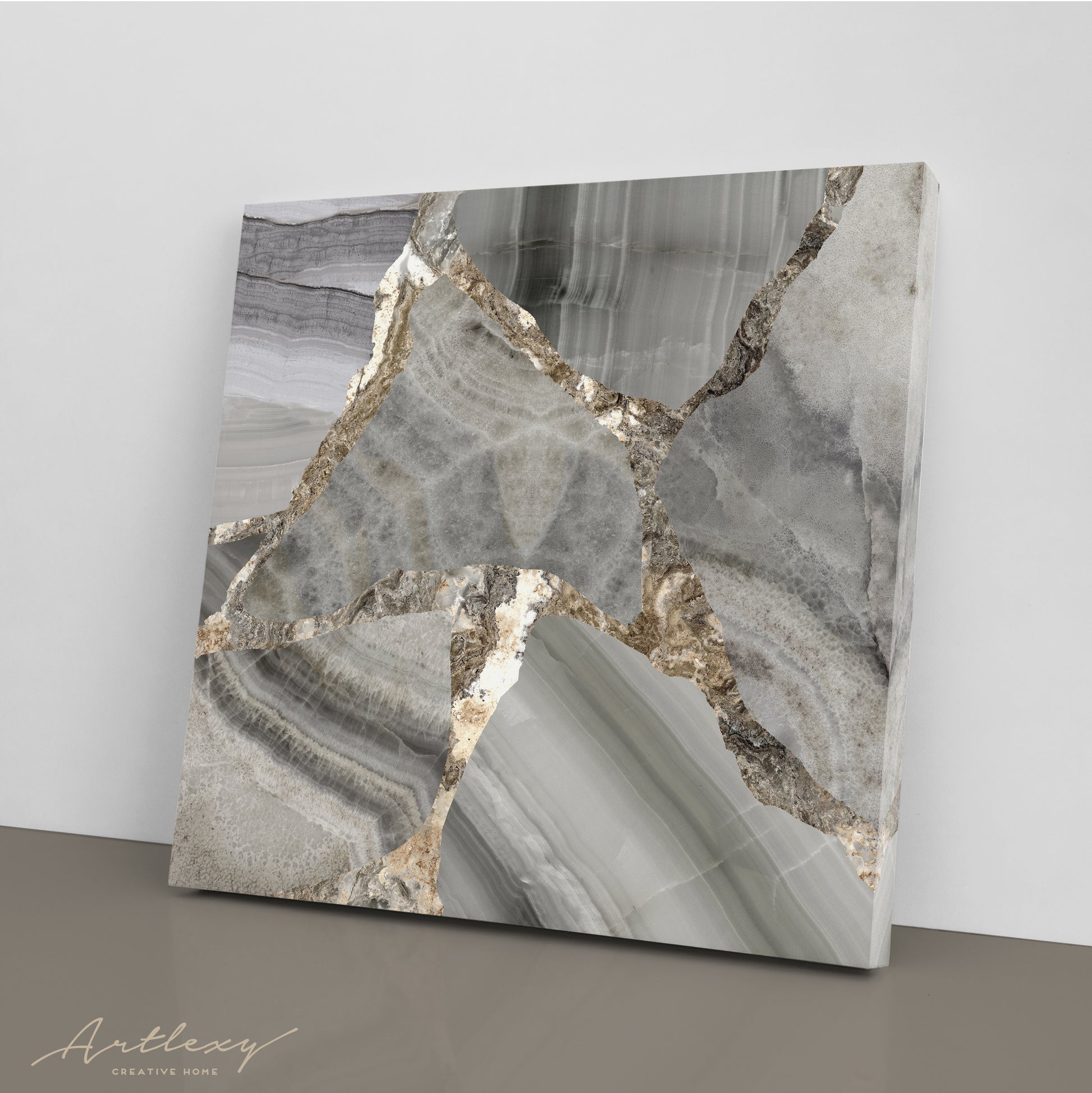 Luxury Gray Marble Canvas Print ArtLexy   