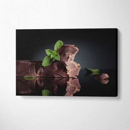 Dark Bitter Chocolate with Mint Canvas Print ArtLexy 1 Panel 24"x16" inches 