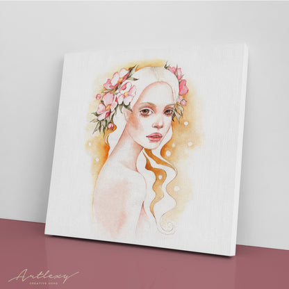 Romantic Girl Portrait Canvas Print ArtLexy   