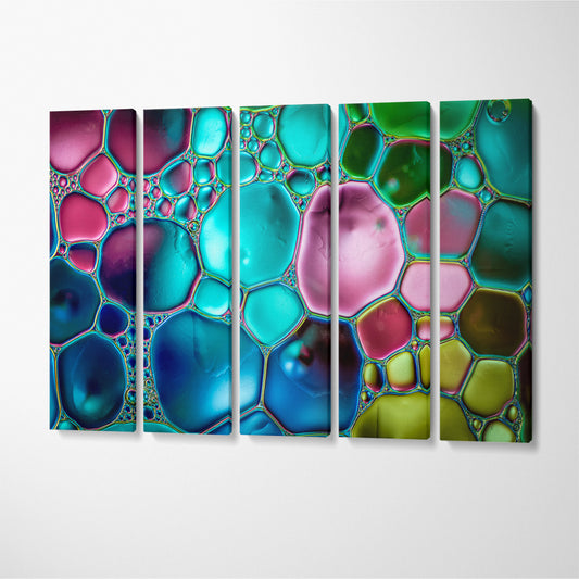 Colorful Oil & Water Bubbles Canvas Print ArtLexy 5 Panels 36"x24" inches 