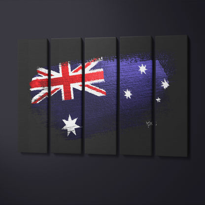 Australia Flag Canvas Print ArtLexy 5 Panels 36"x24" inches 