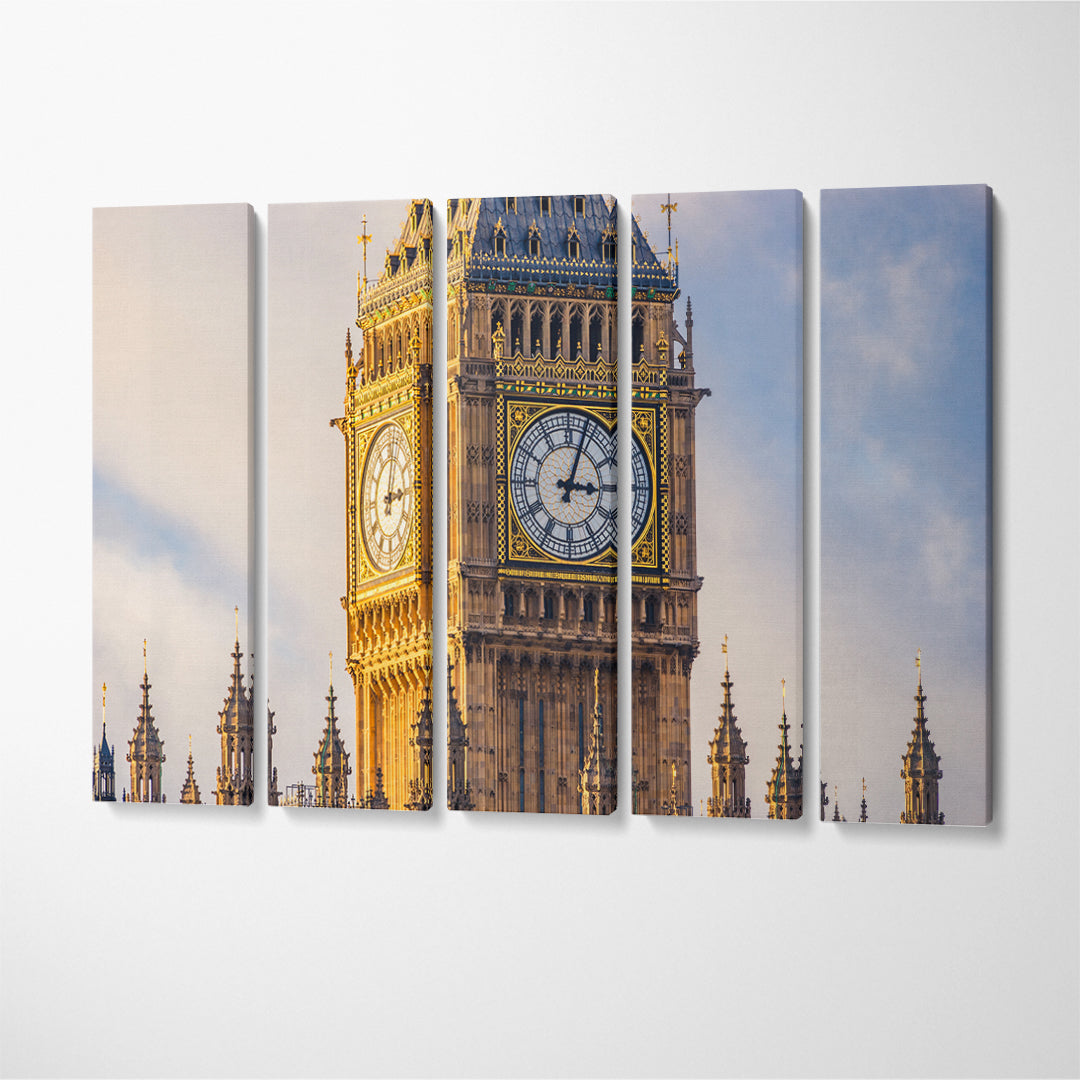 Big Ben Canvas Print ArtLexy 5 Panels 36"x24" inches 