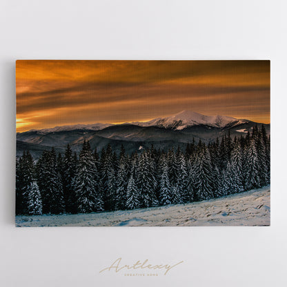 Beautiful Winter Mountains Landscape Canvas Print ArtLexy   