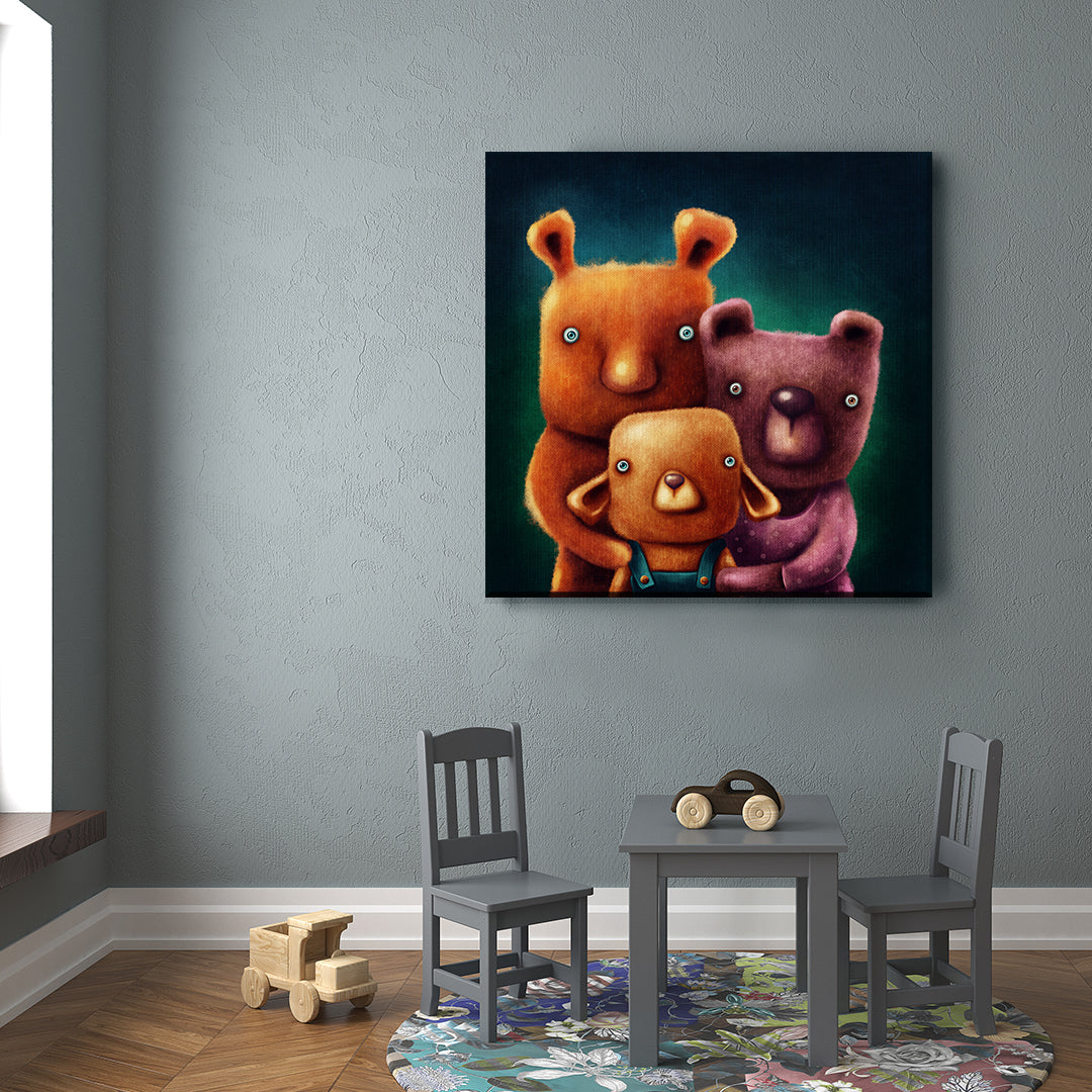 Bear Family Canvas Print ArtLexy   