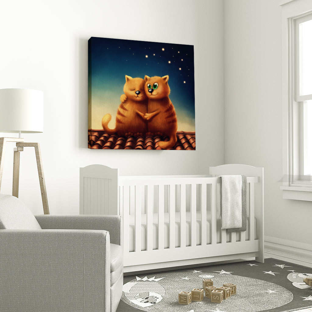 Cats in Love Canvas Print ArtLexy 1 Panel 12"x12" inches 