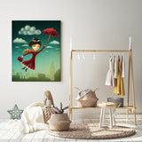 Mary Poppins Flying on Umbrella Canvas Print ArtLexy   