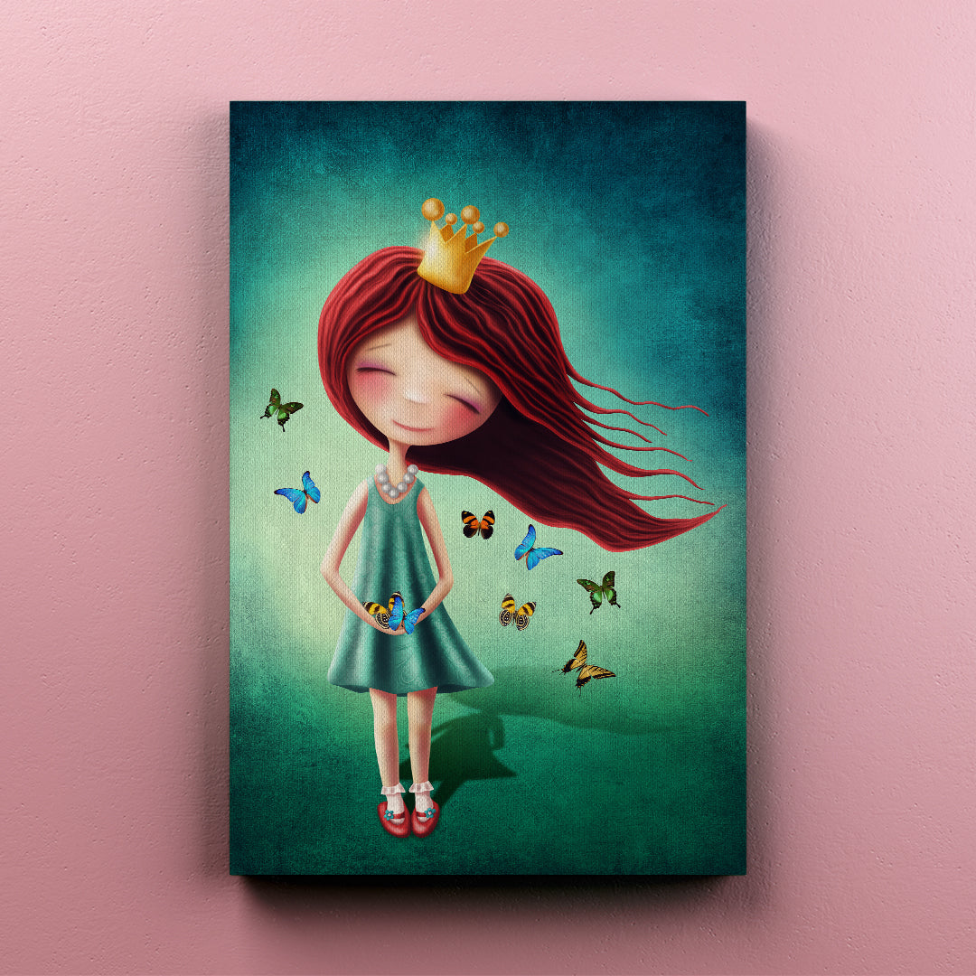 Little Princess with Butterflies Canvas Print ArtLexy   