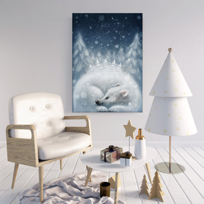 Cute Polar Bear Canvas Print ArtLexy 1 Panel 16"x24" inches 