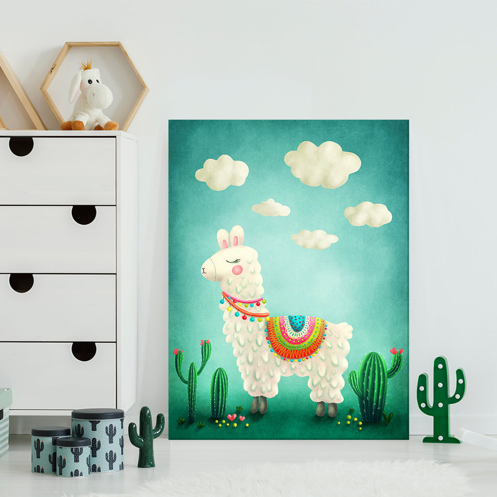 Charming Llama Canvas Print ArtLexy 1 Panel 16"x24" inches 