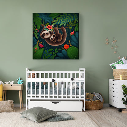 Sloths Family Canvas Print ArtLexy   